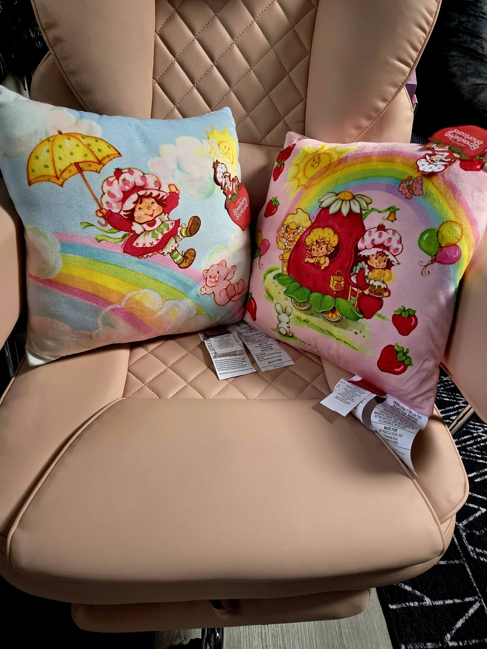 2 Brand New Strawberry Shortcake Super Soft Pillow 14x14